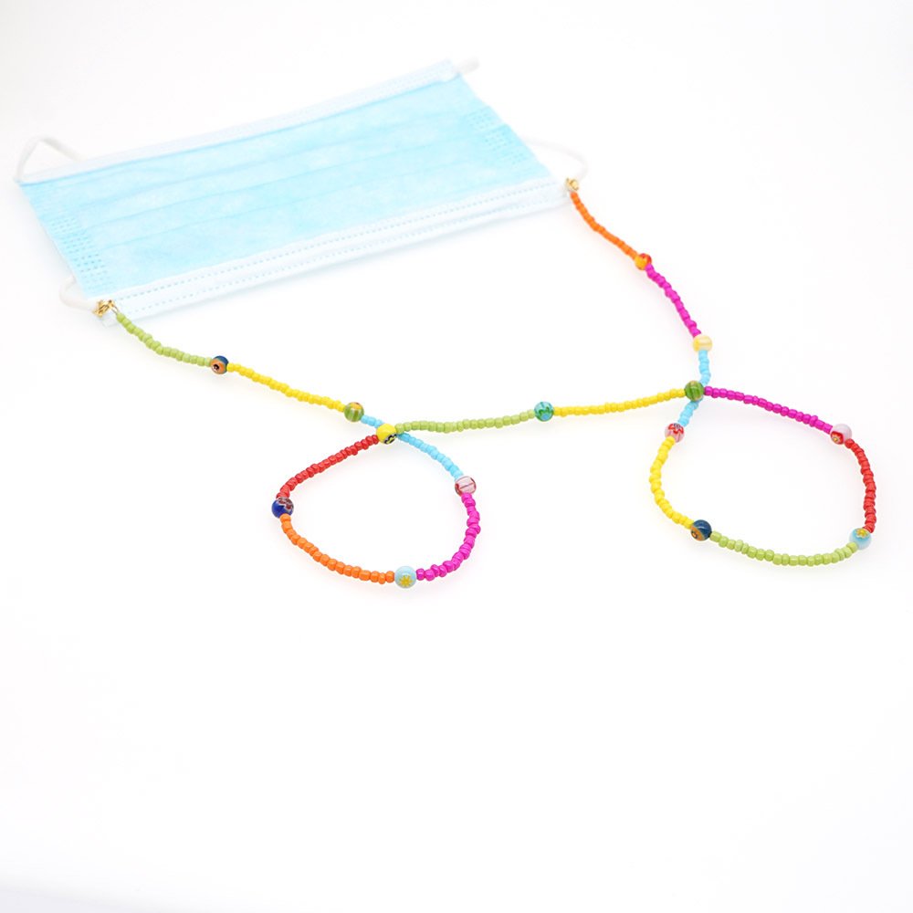 Cadena para lentes de colores con bolitas