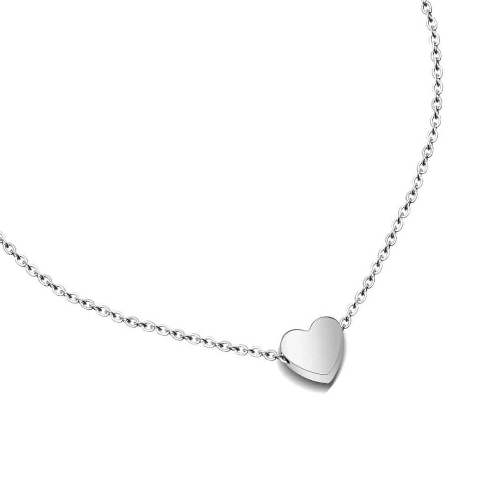 Cadena plateada corazon