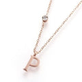 Cadena Rose Gold Zirconia Letra P