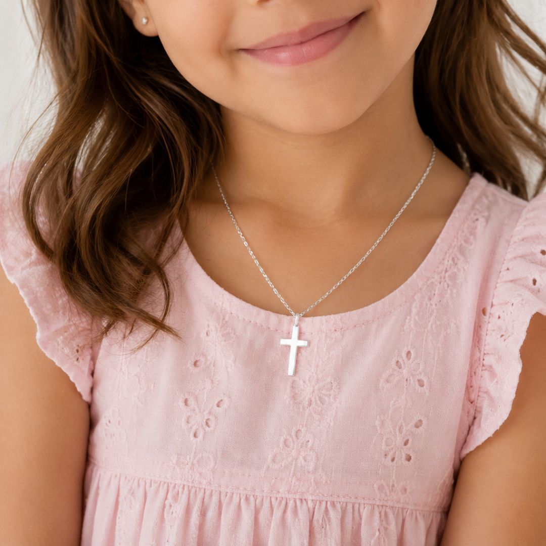 Cadena Plata 925 Cruz para Niña