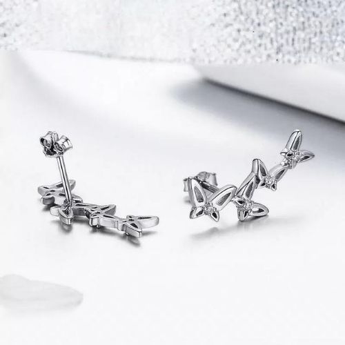 Aretes Escaladores Mariposas Plata 925