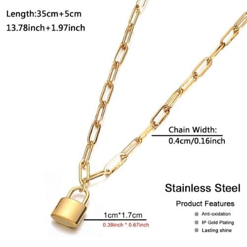 Choker Dorado Paperclip Candado