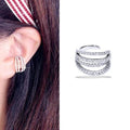 Ear Cuff Plateado Zirconias
