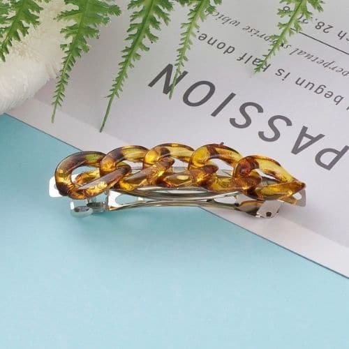 Gancho con Aros Acrílicos Tipo Carey Para el Cabello