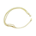 Pulsera Doble Dorada Herringbone Rice