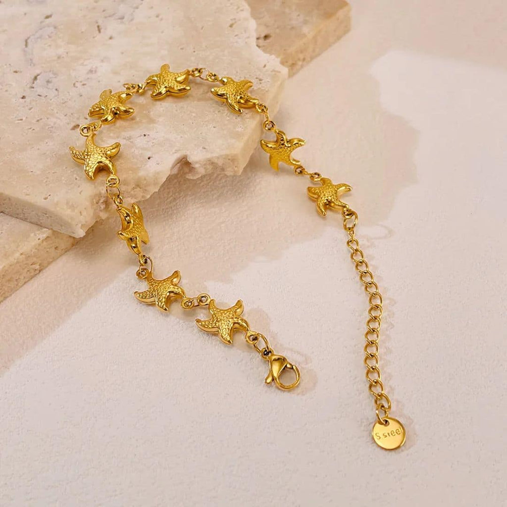 Pulsera Dorada Estrellas de Mar Doradas