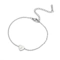 Pulsera Plateada Corazon Letra J