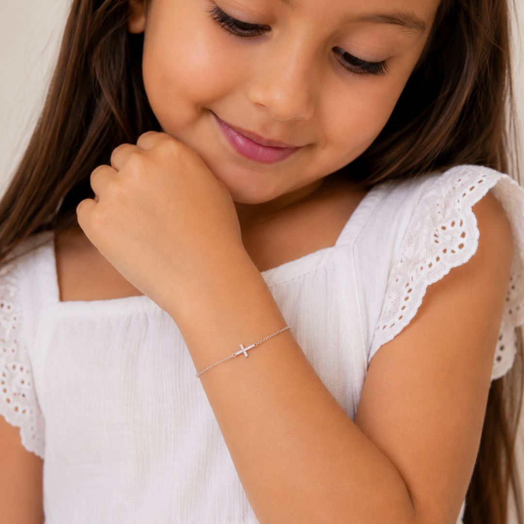 Pulsera Pata 925 Cruz para Niña