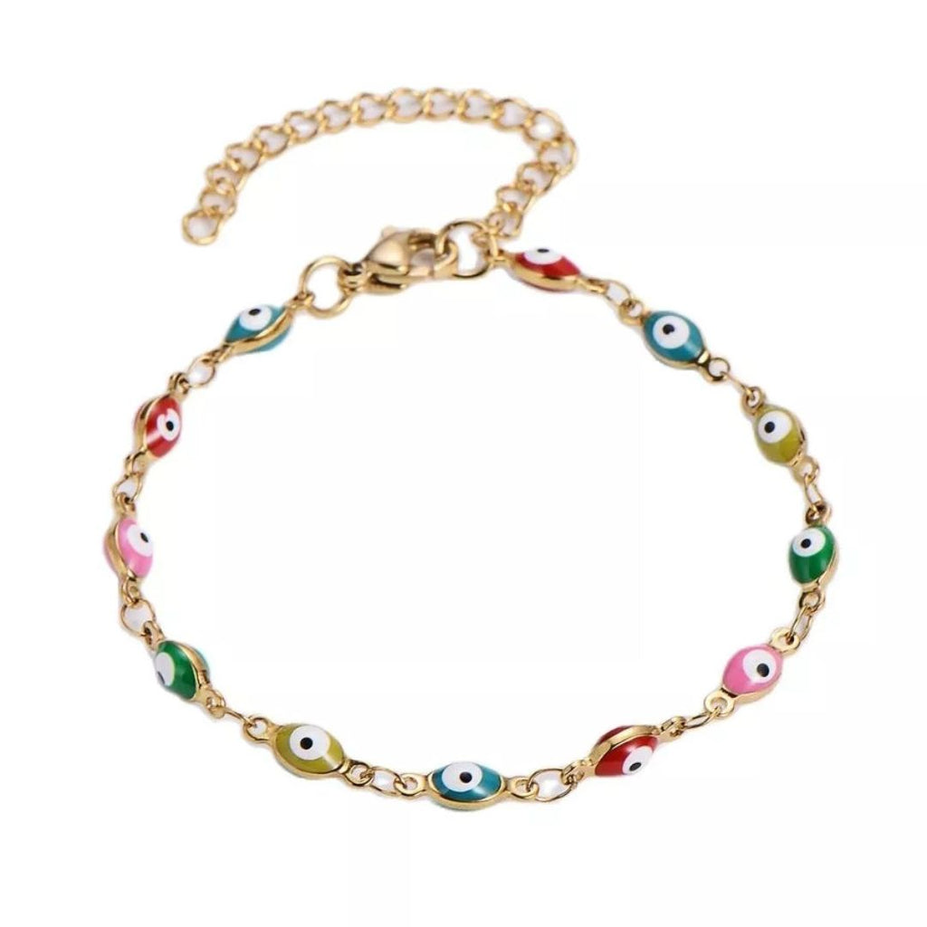 Pulsera Dorada Ojo Turco de Colores