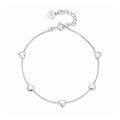Pulsera Plata 925 Corazones Sólidos