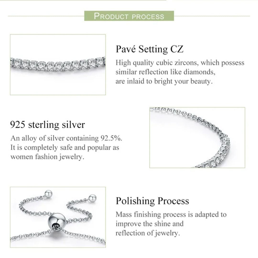Pulsera Plata 925 Tenis