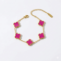 Pulsera Dorada Trebol Fuscia
