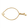 Pulsera Dorada Flor Letra J