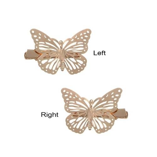 Set de 2 Clips Dorados Mariposas