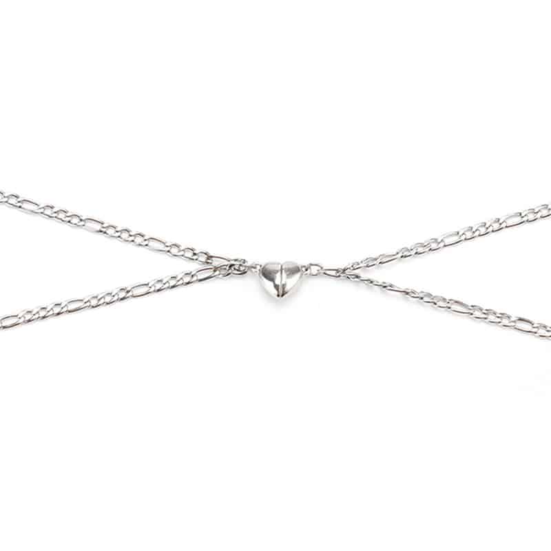 Set de Cadenas Plateadas para Pareja Figaro