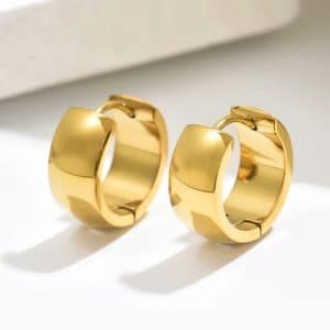 Argollas Doradas Gruesas Pequeñas